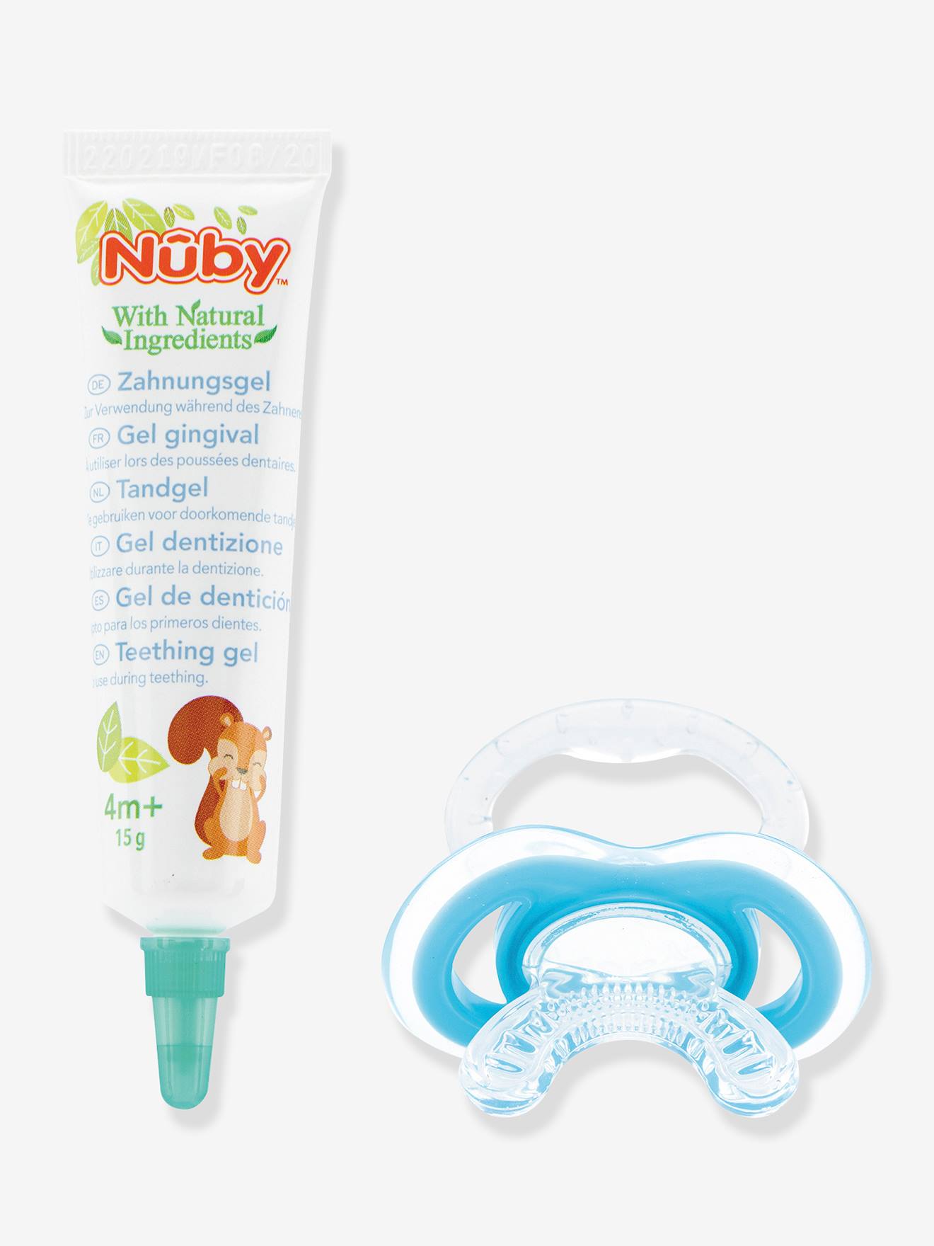 Gel gingival + anneau bleu (Nuby) - Couverture