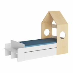 -Lit enfant - AKITEN RETAIL - Sandro - 90 x 190 cm - Bois - Matelas inclus