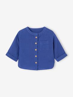 Bébé-Chemise, blouse-Chemise bébé col mao en gaze de coton personnalisable