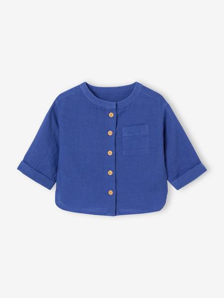 Bébé-Chemise bébé col mao en gaze de coton personnalisable