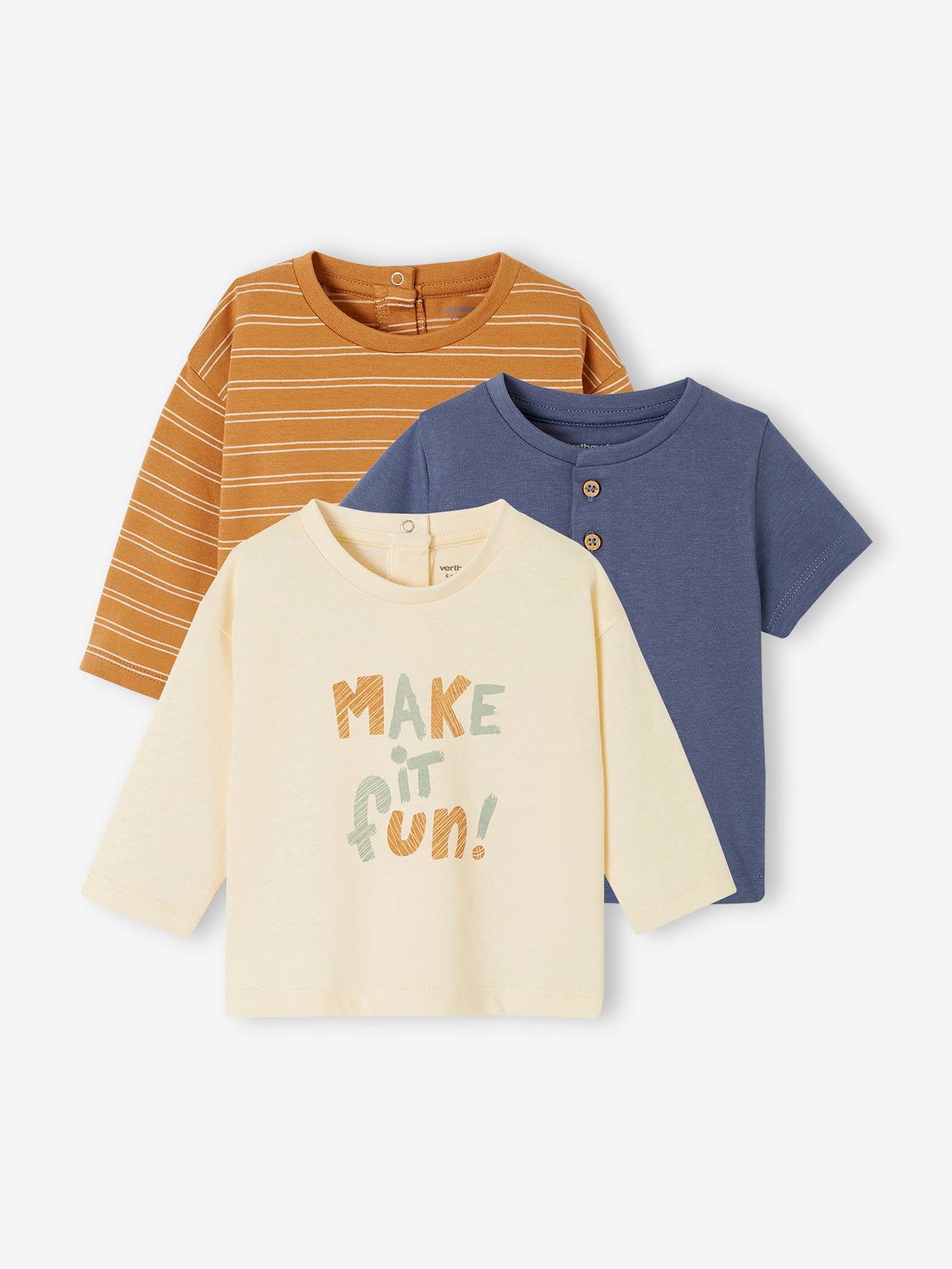 Lot 3 T-shirts Basics bébé caramel
