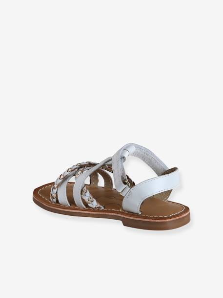 Sandales scratchées cuir enfant collection maternelle blanc+lot bleu 3 - vertbaudet enfant 