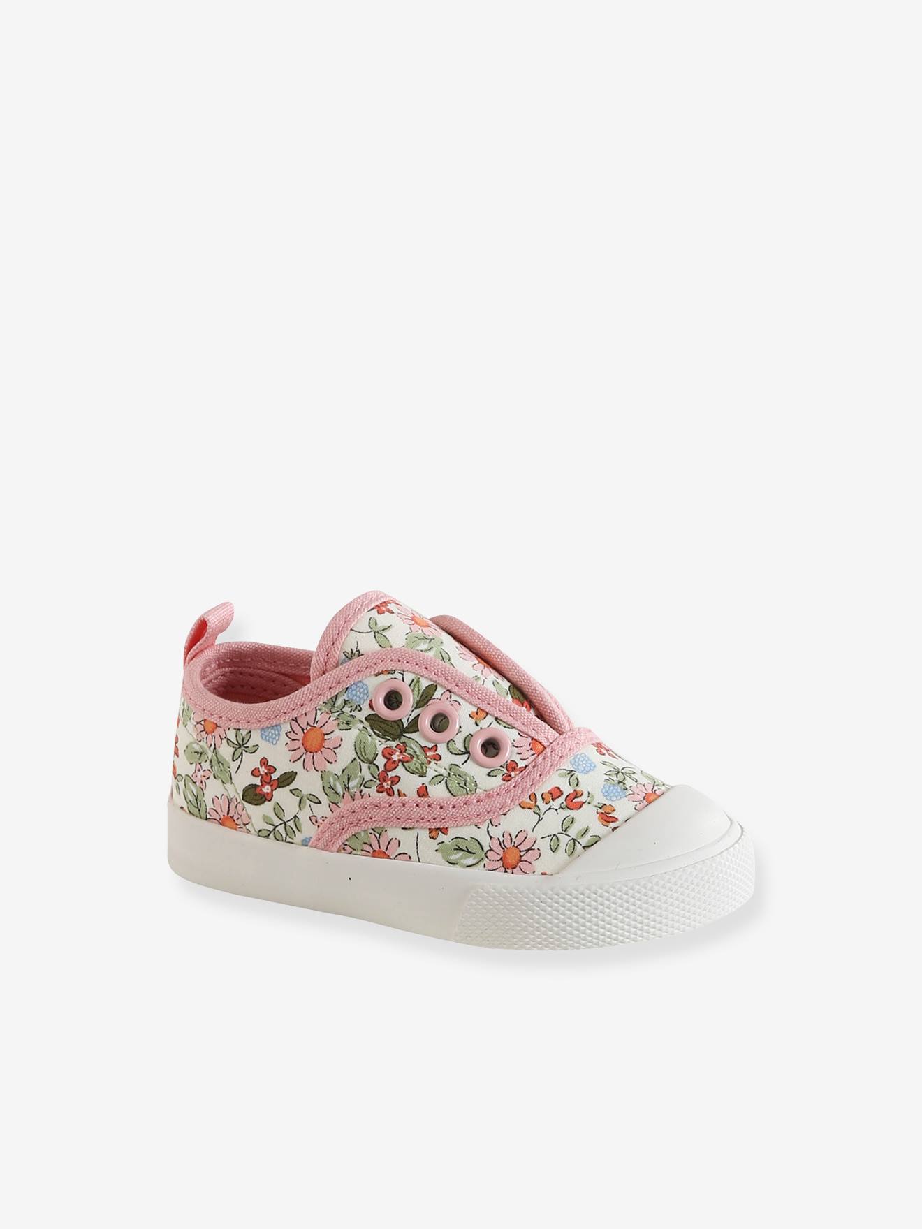 Baskets en toile imprimée bébé rose imprimé