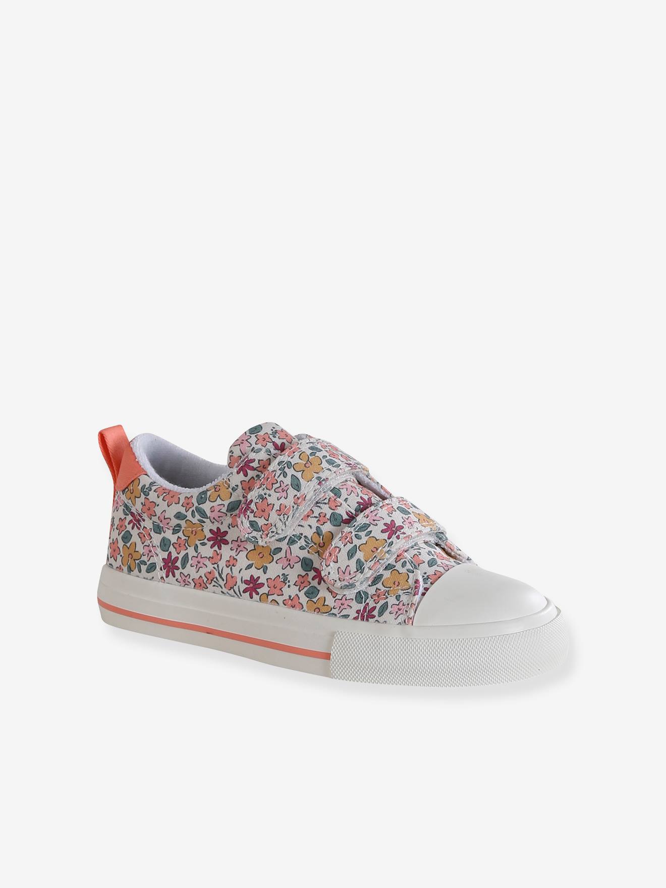 Baskets fleuries scratchées enfant collection maternelle rose imprimé