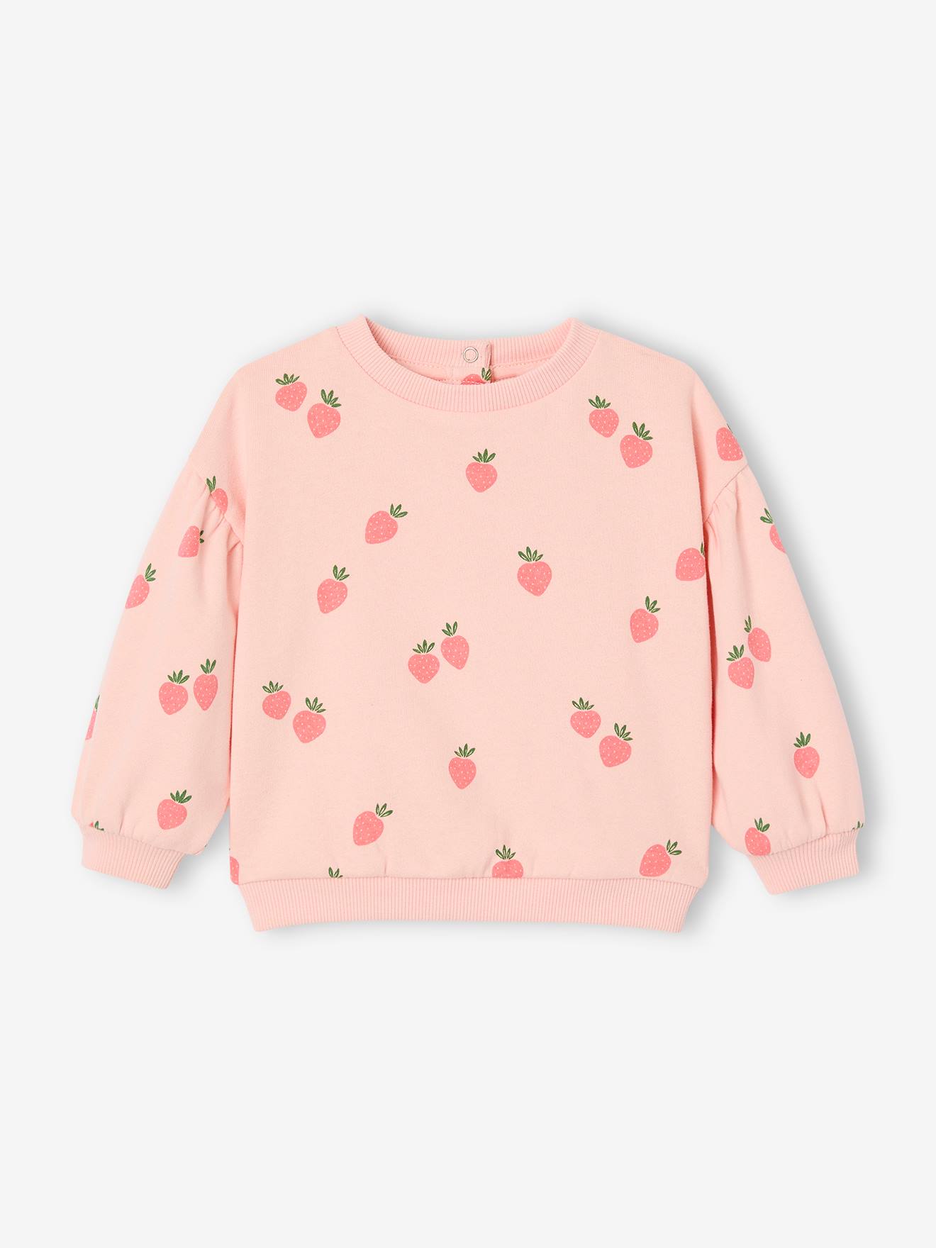 Sweat imprimé bébé en molleton rose
