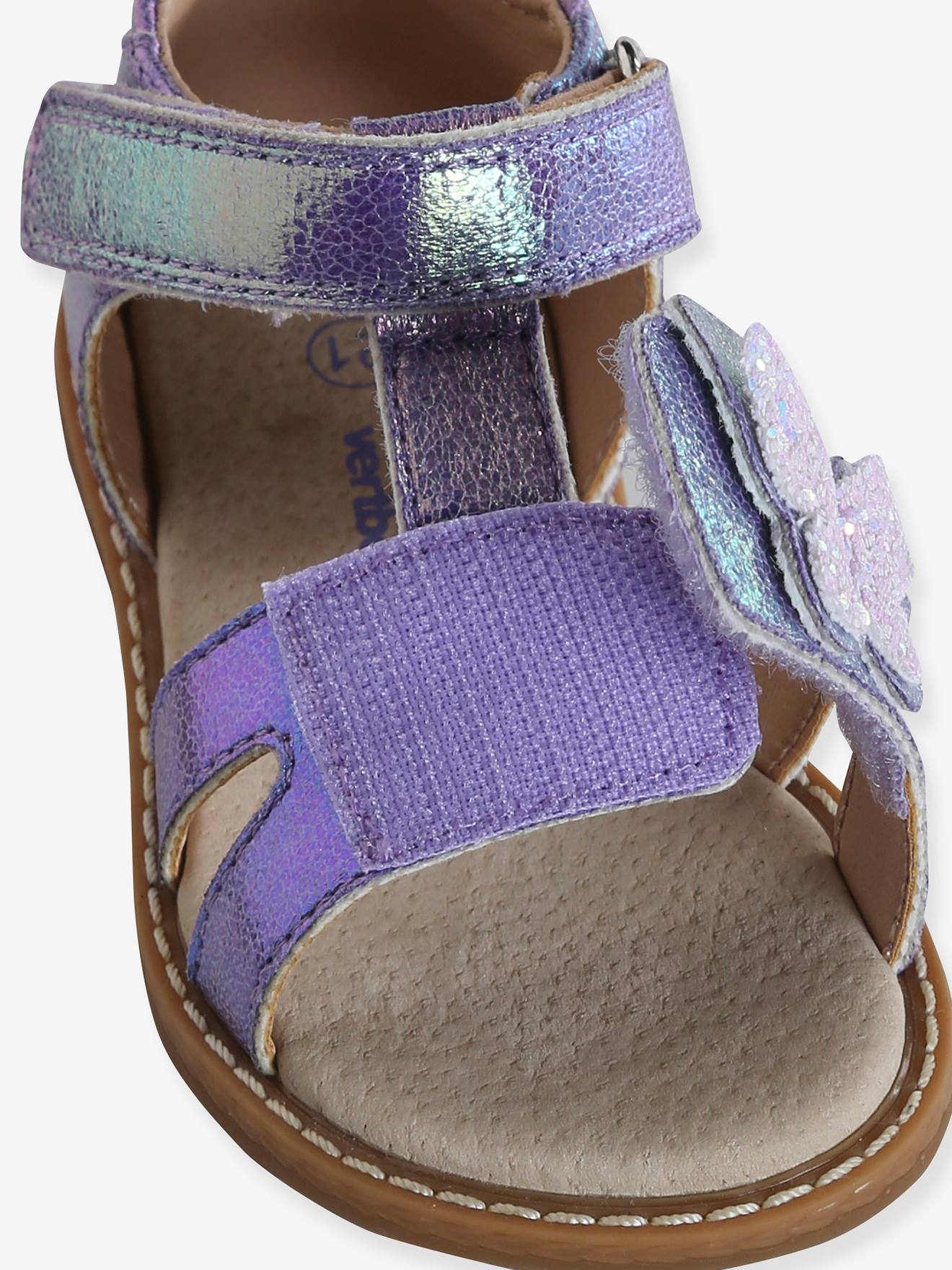 Sandales Scratchées Bébé Vertbaudet Or - Ouverture Totale Confort Taille 23