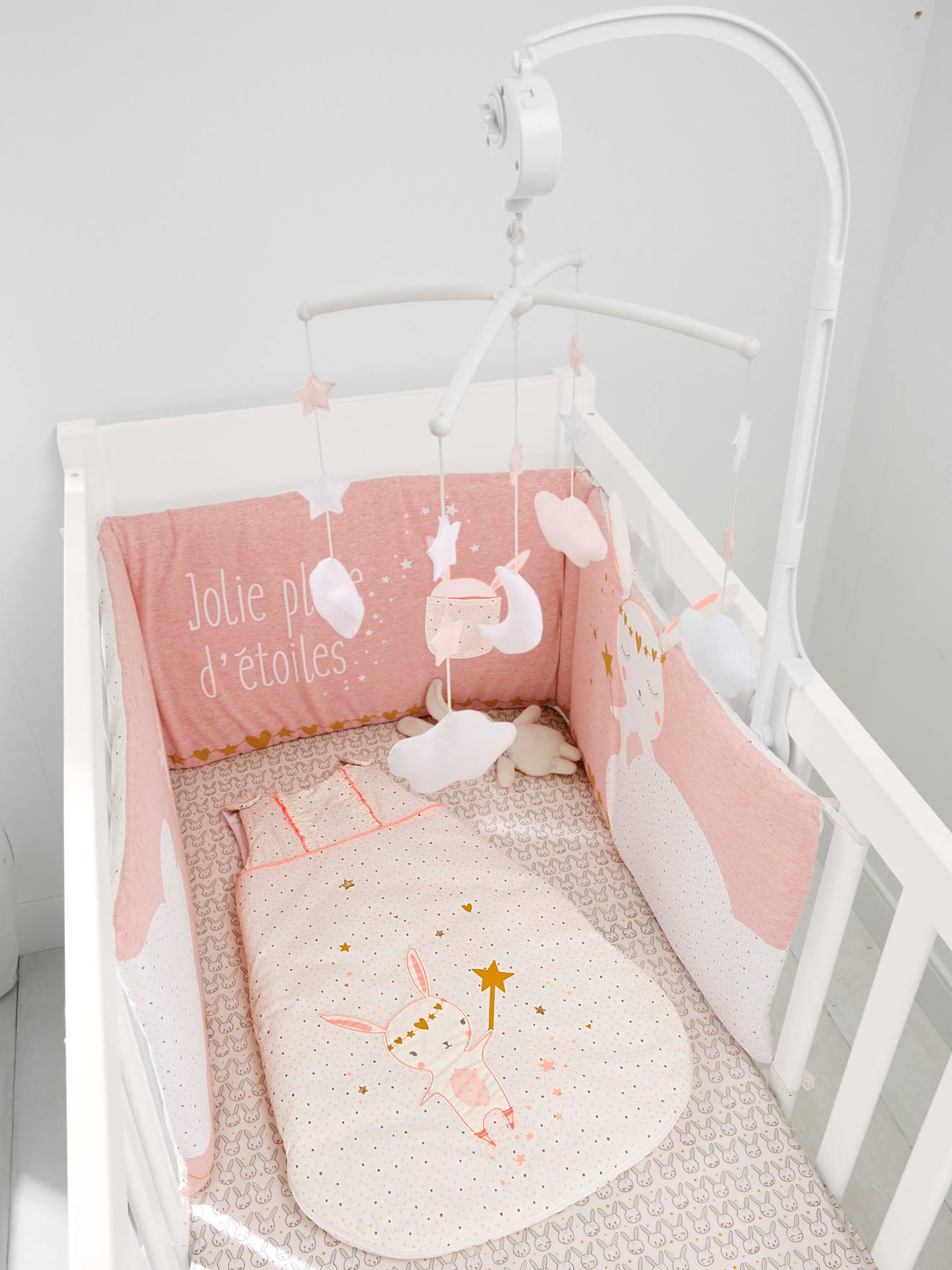 Drap Housse Bebe Feerie Oeko Tex Rose Vertbaudet