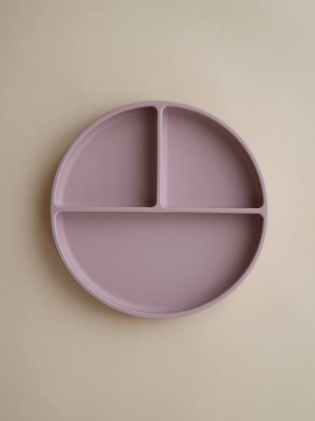 Mushie - Assiette compartimentée en silicone rose blush