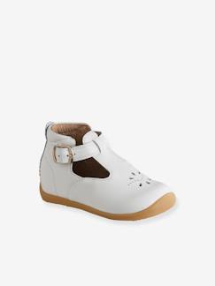 Chaussures-Chaussures bébé 17-26-Marche fille 19-26-Salomés cuir souple bébé premiers pas