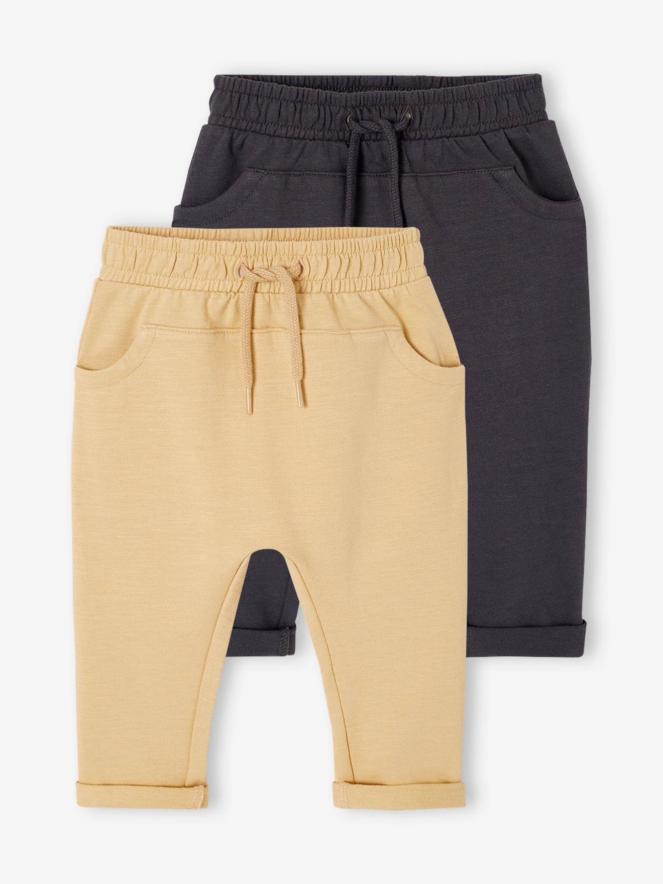 Lot de 2 pantalons en molleton bébé cappuccino