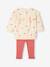 Ensemble bébé fille sweat à volant + legging écru+rose 6 - vertbaudet enfant 