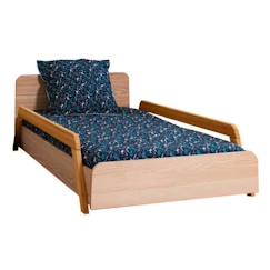 -Lit enfant évolutif - AKITEN RETAIL - Dixia - Bois massif - 90x190 cm - Barrières intégrées