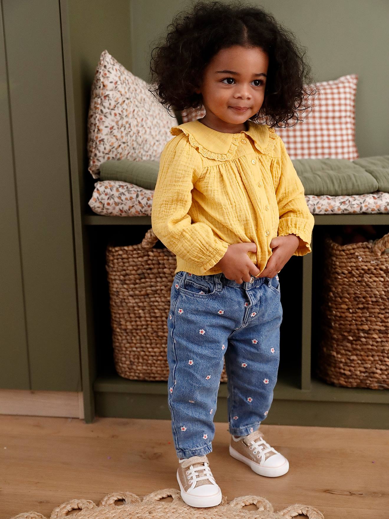 Chemise Jaune Pour Fille Taille 4-5 Ans - Occasion Très Bon état - Style Strasbourg