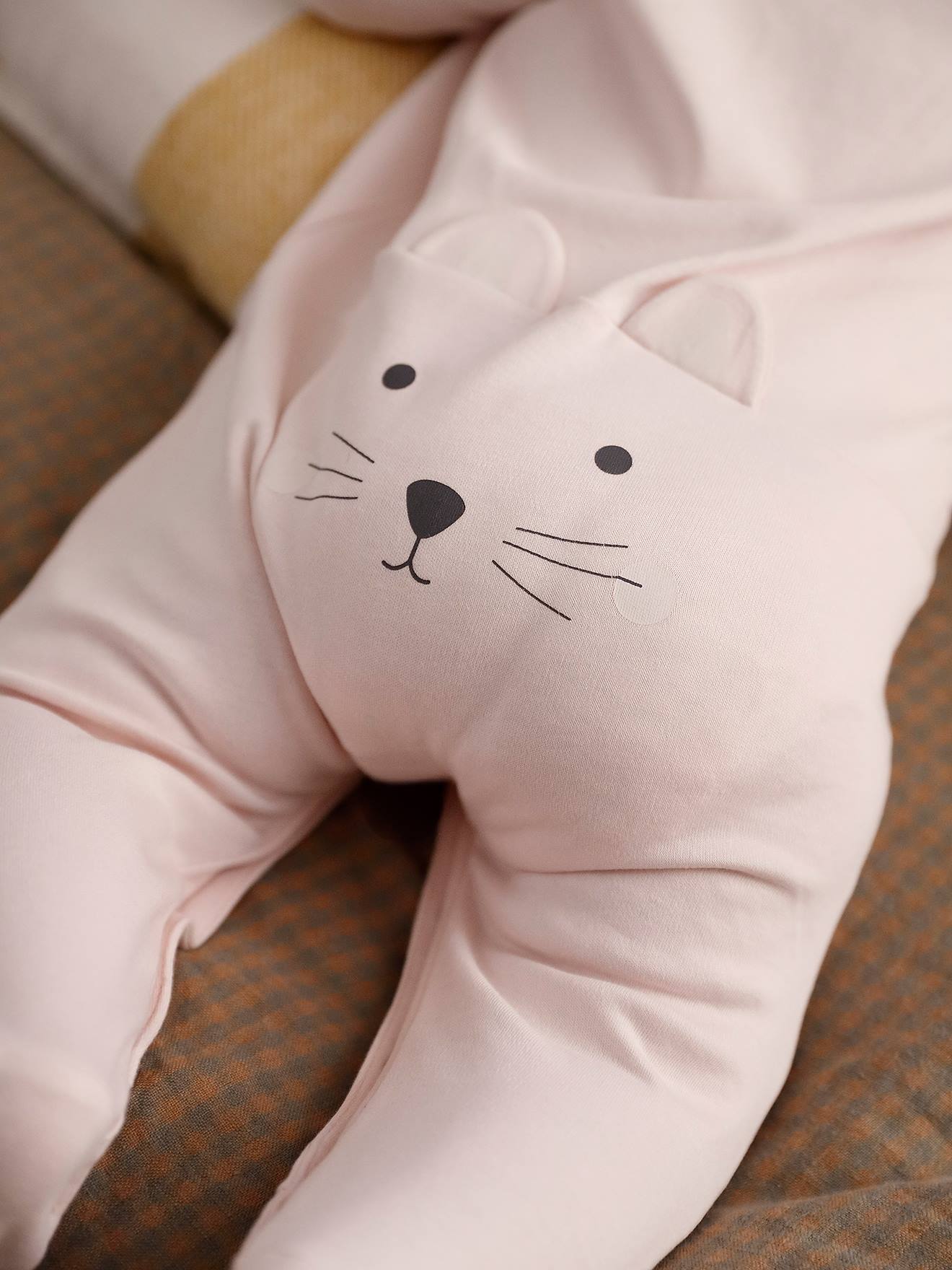 Pyjama bébé chat rose pâle