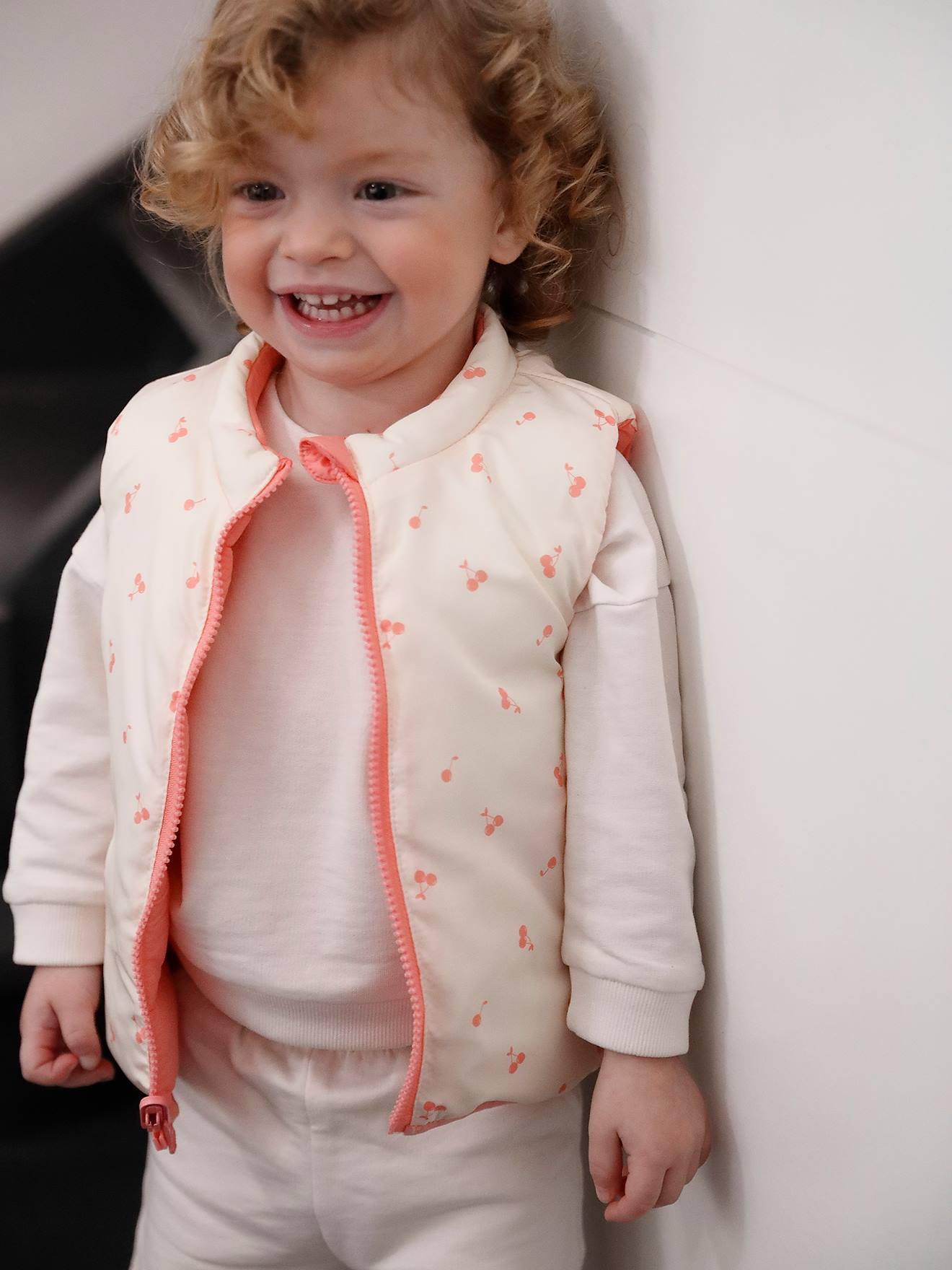Gilet Sans Manches Floral Fille Mini Boden - Corail - 100% Coton - Neuf (étiquettes Masquées)