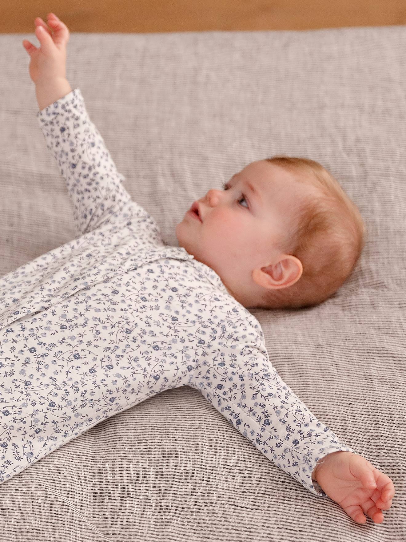 Lot de 2 pyjamas fleuris bébé fille bleu (Vertbaudet) - Image 2