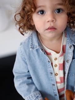 -Chemise bébé en jean pressionnée personnalisable