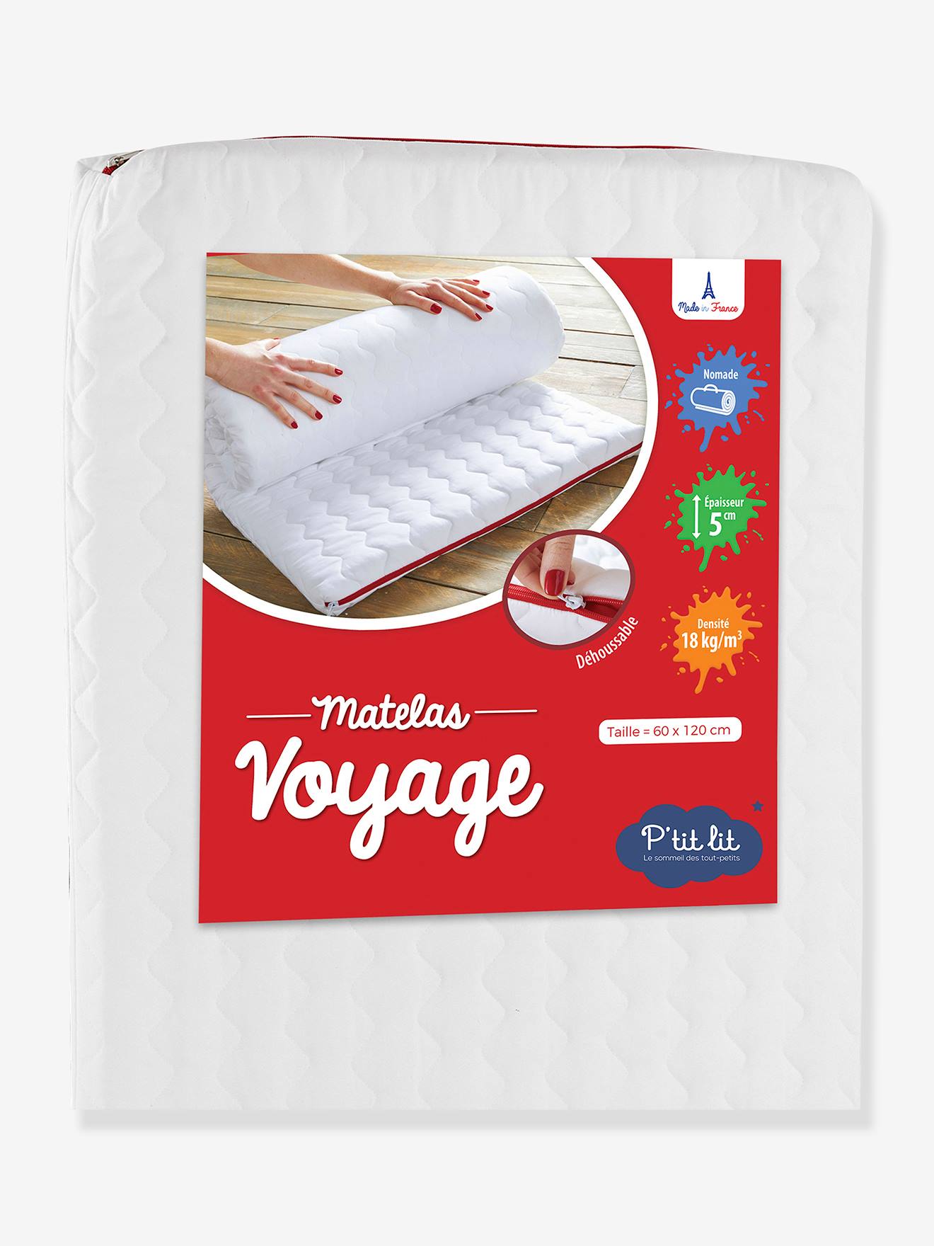 Matelas de Voyage nomade idéal pour le couchage d appoint blanc