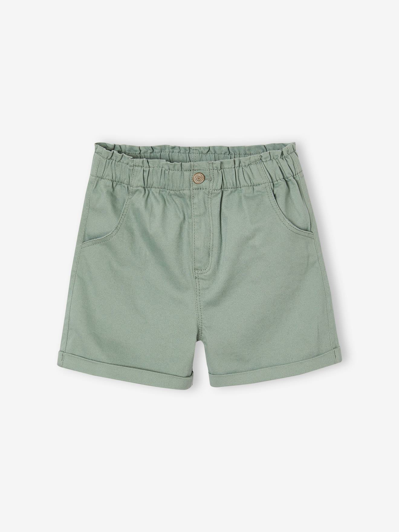 Short couleur Basics fille en filage facile tregging vert sauge