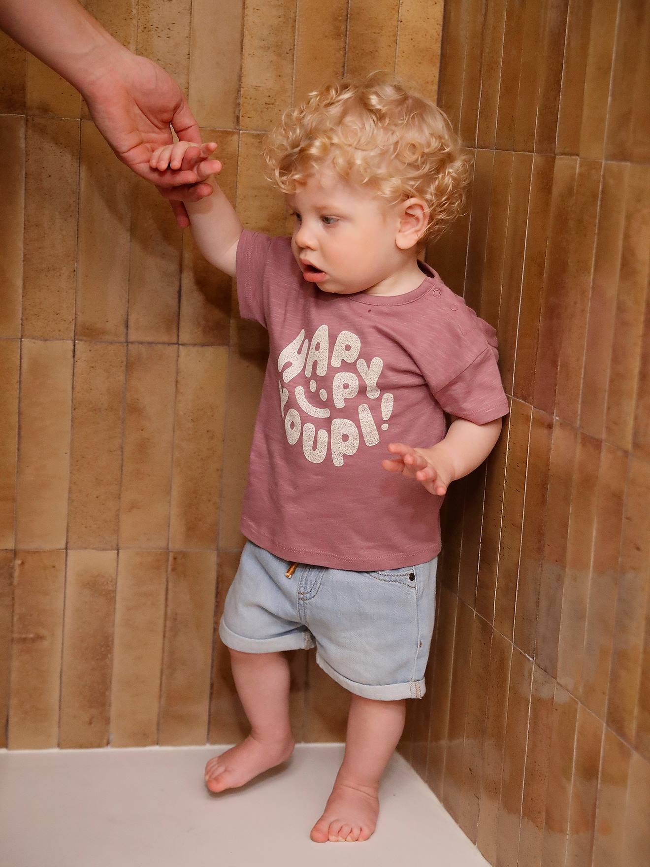 Short en denim bébé double stone