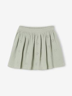 -Jupe en broderie anglaise fille gaze de coton