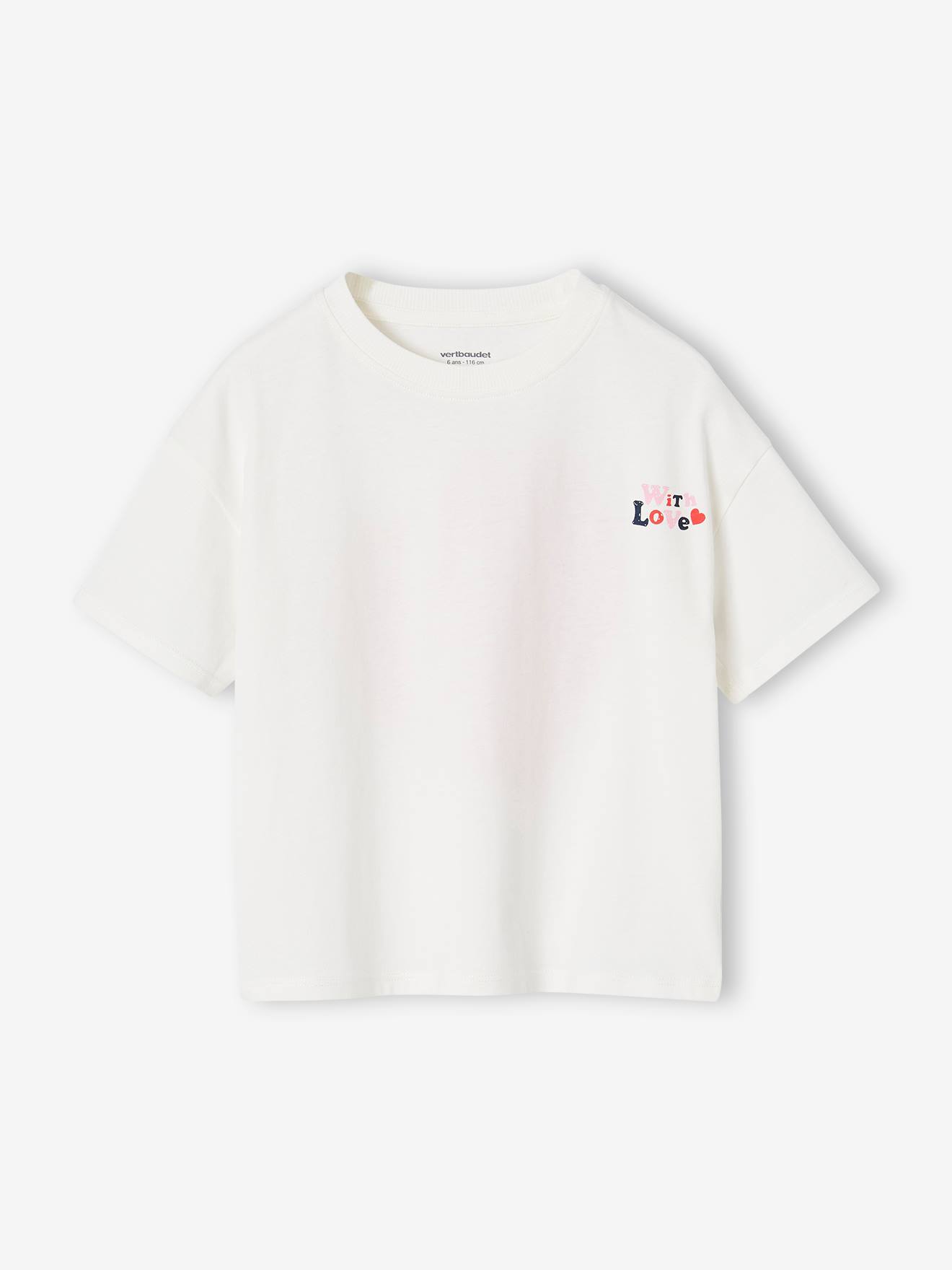 T-shirt fantaisie manches courtes fille écru