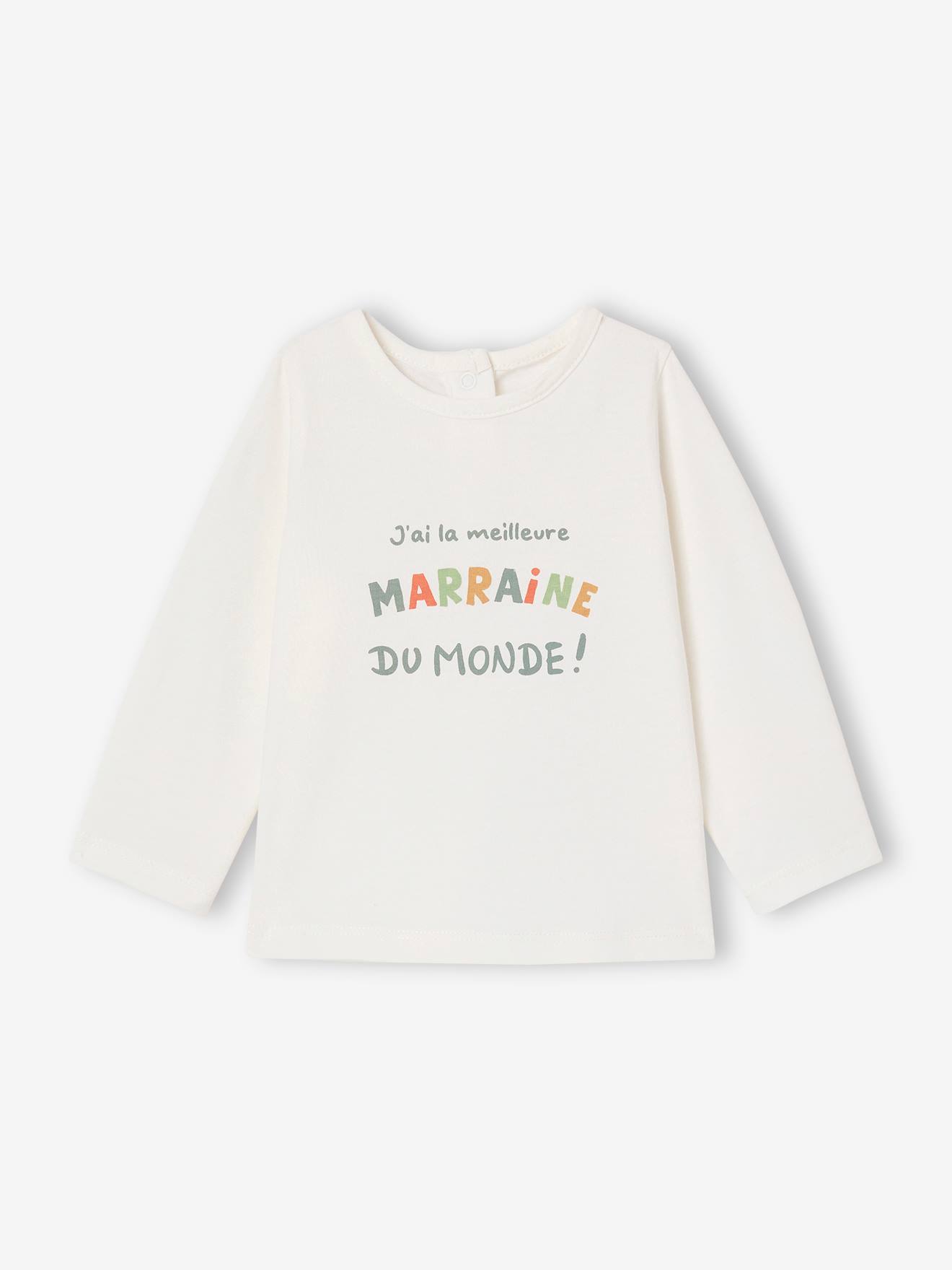 T-shirt bébé parrain. / marraine pressionné dos blanc