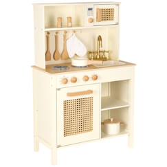 Jouet-New Classic Toys - Cuisine en bois et rotin