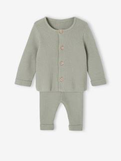 -Ensemble mixte en tricot gilet et pantalon bébé