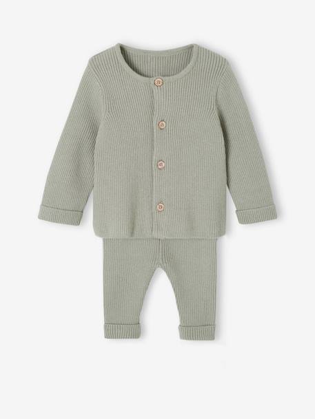 Bébé-Ensemble-Ensemble mixte en tricot gilet et pantalon bébé