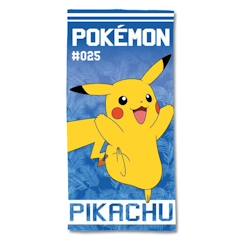 -POKEMON - Serviette De Plage Pokémon Pikachu 0025 75x150 cm - 100% Coton - 300 GSM - Bleu