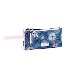 -Trousse à Double Zip Enfant - DRAEGER PARIS - Constellation - Bleu - Polyester recyclé et PVC - 22 x 2 x 11 cm