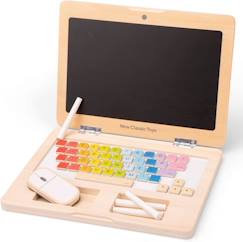 Jouet-Jouet éducatif - New Classic Toys - Mon premier ordinateur portable - Bois certifié FSC - 3 ans et plus - Mixte