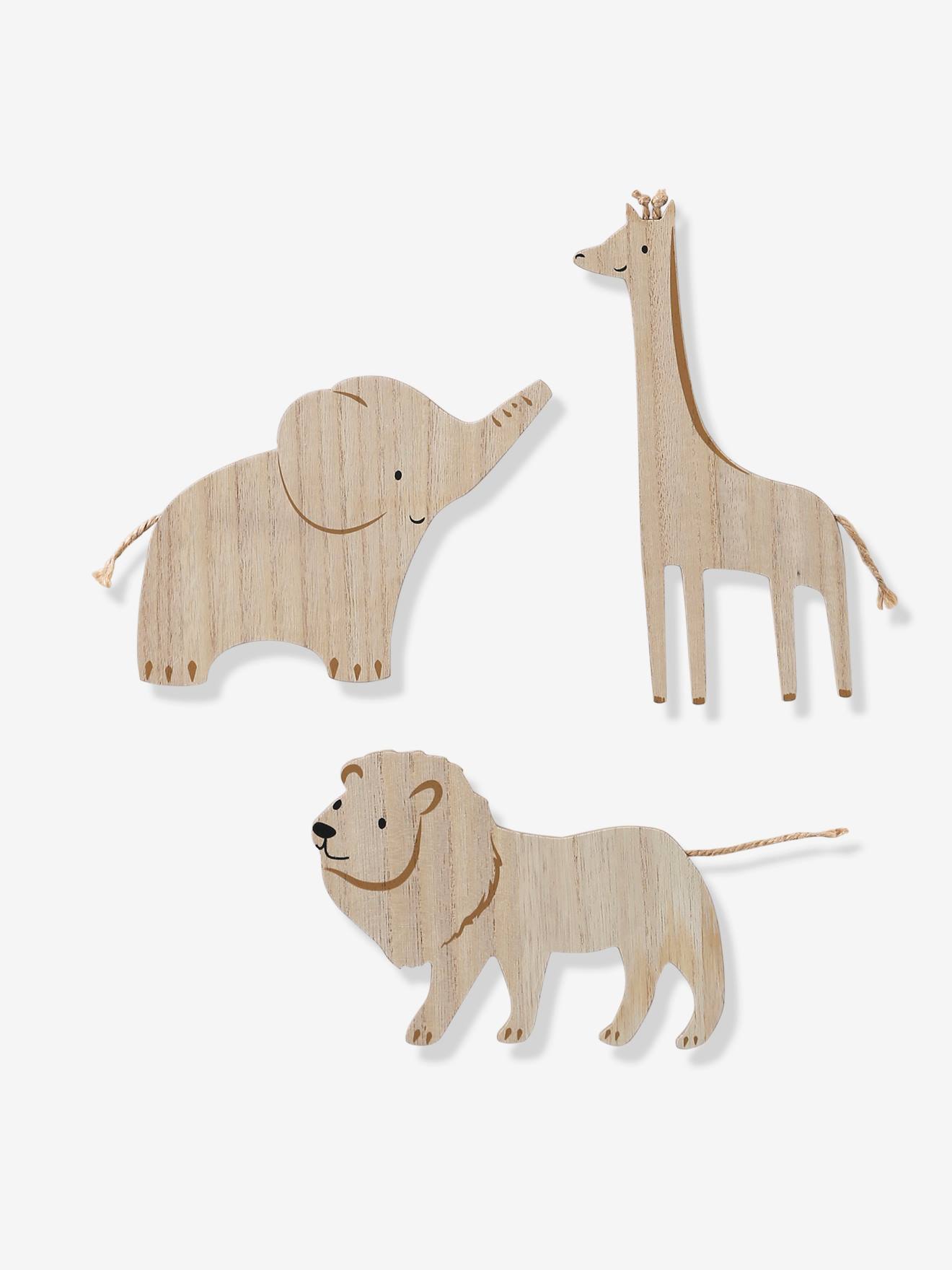 Lot de 3 décorations murales Animaux de la jungle beige (Vertbaudet) - Image 1