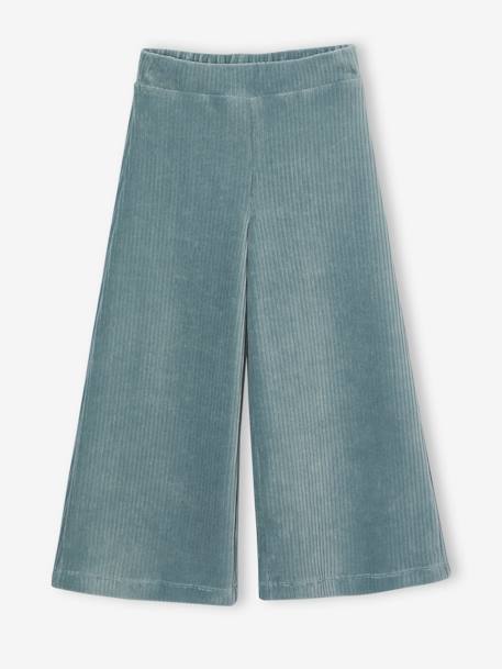 Pantalon fille large en velours anthracite+bleu grisé+blush+écru+kaki+marron+prune+rose 7 - vertbaudet enfant 
