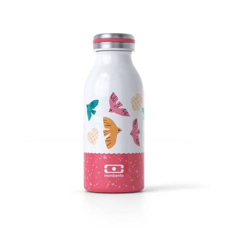 Fille-Bouteille isotherme enfant - MONBENTO - 350ml - Inox - Rose Birds