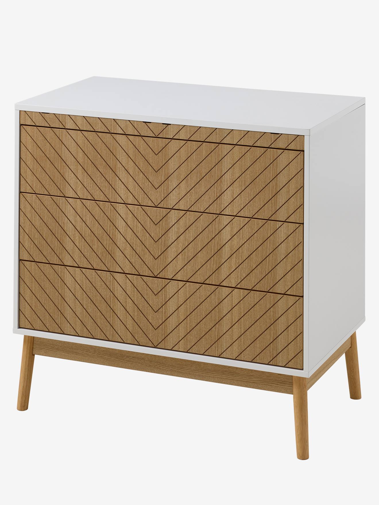 Commode 3 tiroirs LIGNE CHEVRONS bois (Vertbaudet) - Image 2