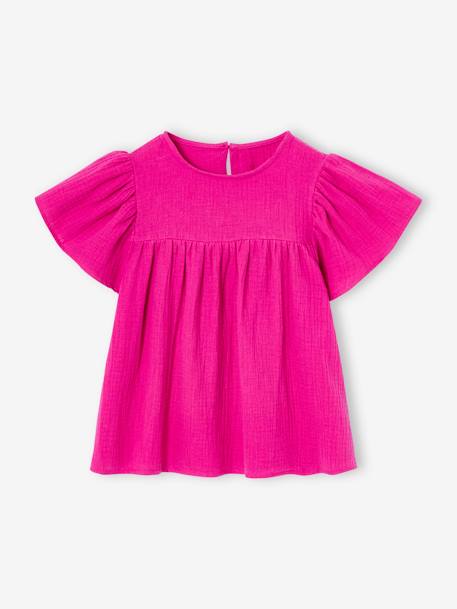 Fille-Blouse en gaze de coton bio fille manches papillon