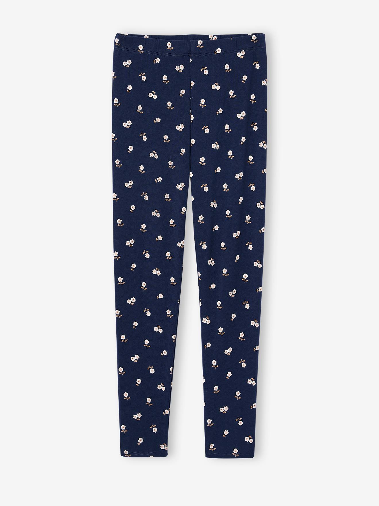 Legging imprimé fille marine
