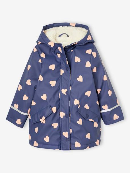 Ciré fille à capuche doublé sherpa anthracite+indigo+multicolore+rose pâle 6 - vertbaudet enfant 