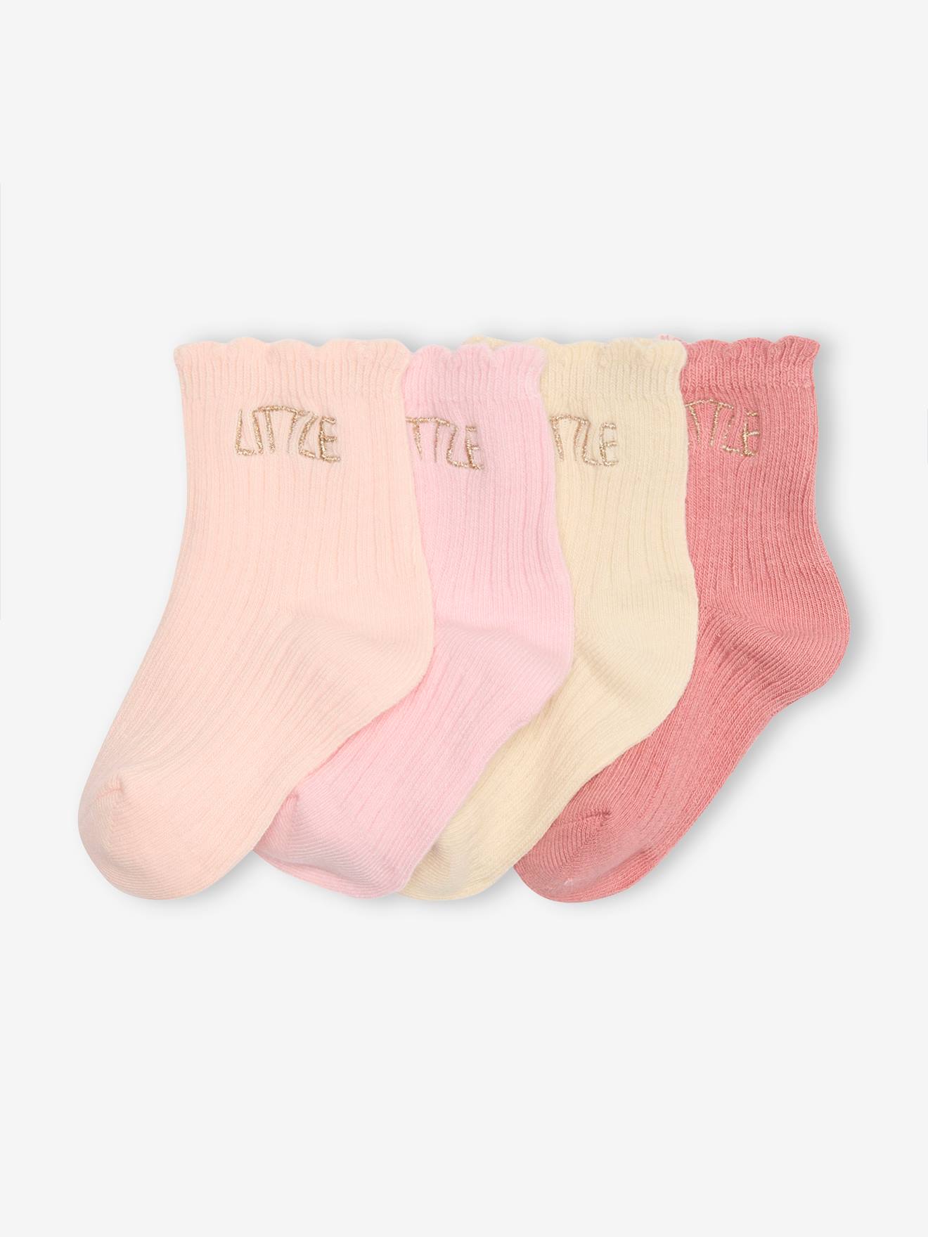 Lot de 4 paires de chaussettes little bébé corail
