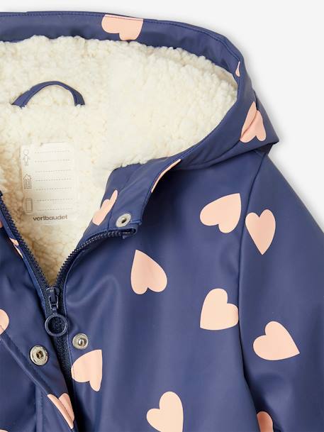 Ciré fille à capuche doublé sherpa anthracite+indigo+multicolore+rose pâle 10 - vertbaudet enfant 