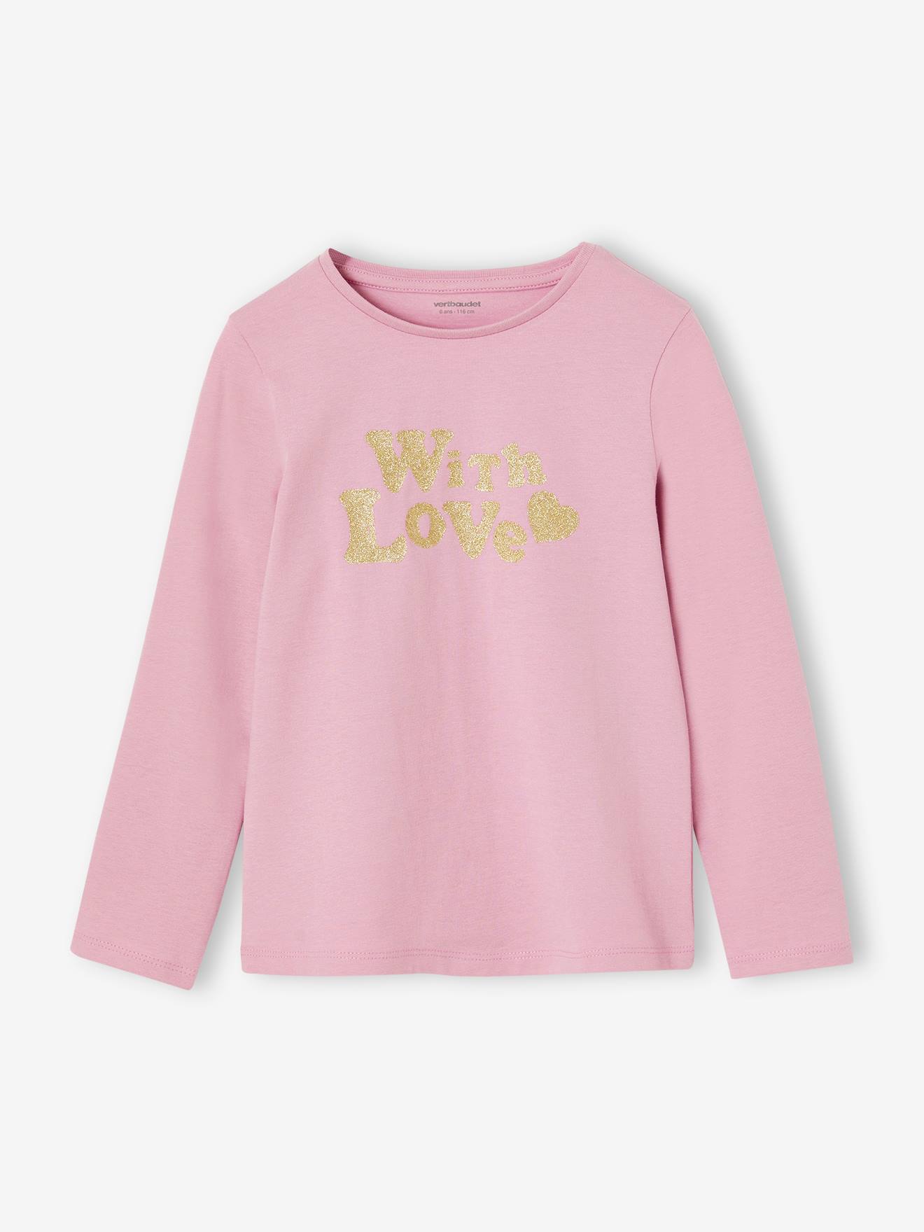 Tee-shirt à message fille lilas