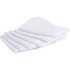 Puériculture-Lot de 6 langes carré - DOMIVA - Blanc - 70x70cm - 100% Coton - Lavable à 95°C