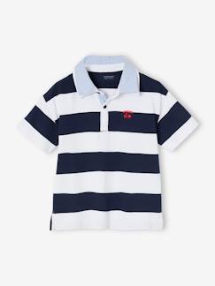 -Polo rayé double col