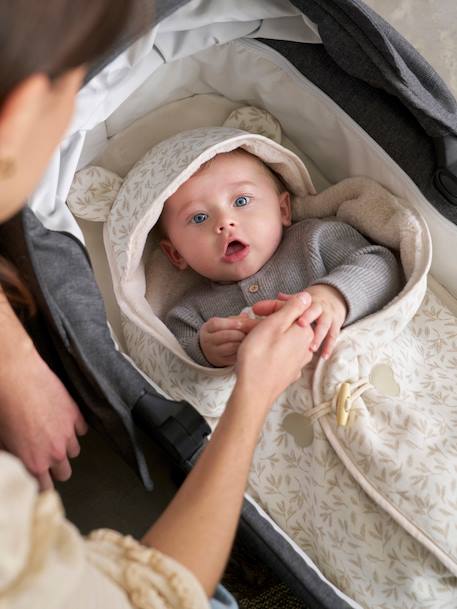 Vertbaudet - Plaid bébé à capuche en molleton, doublé peluche hygge
