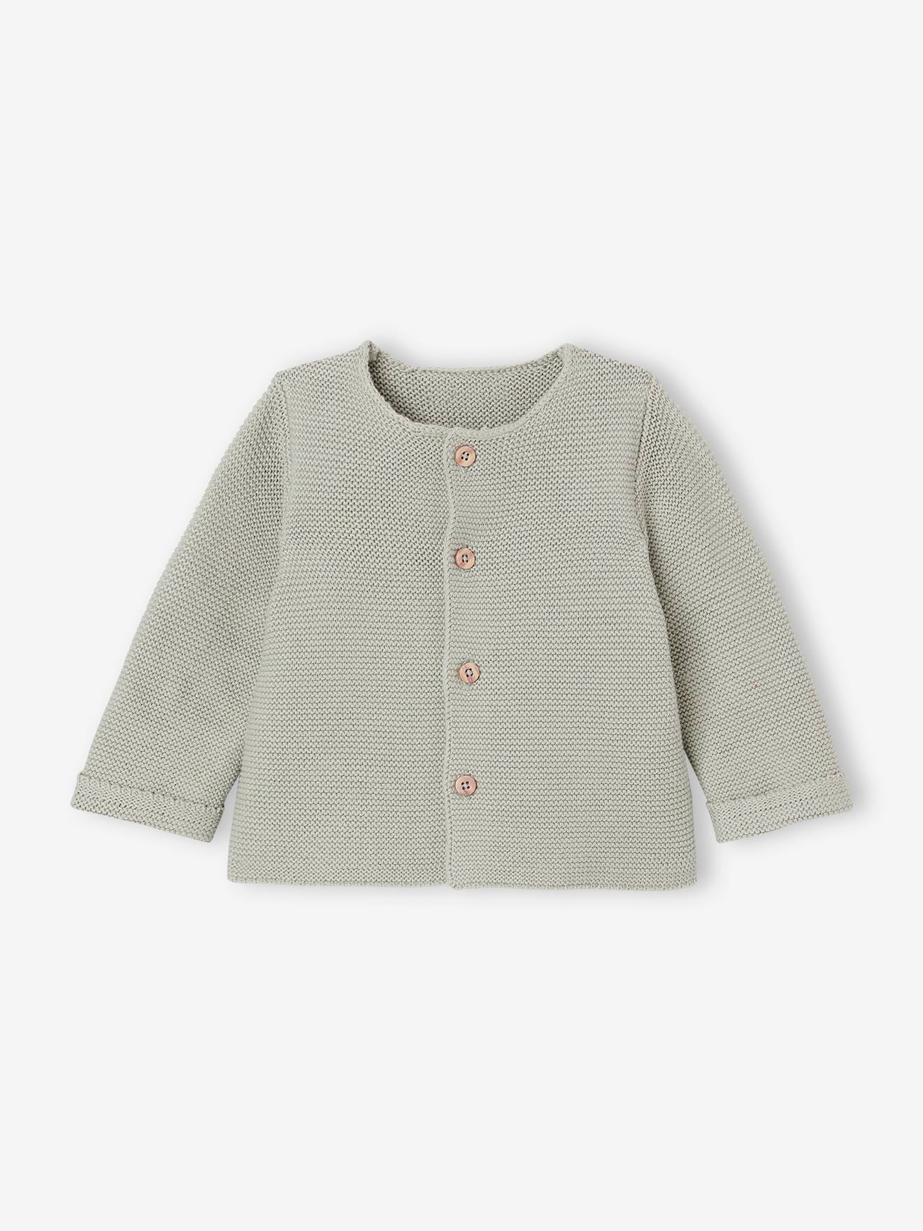 Cardigan Basics 100% Coton vert sauge
