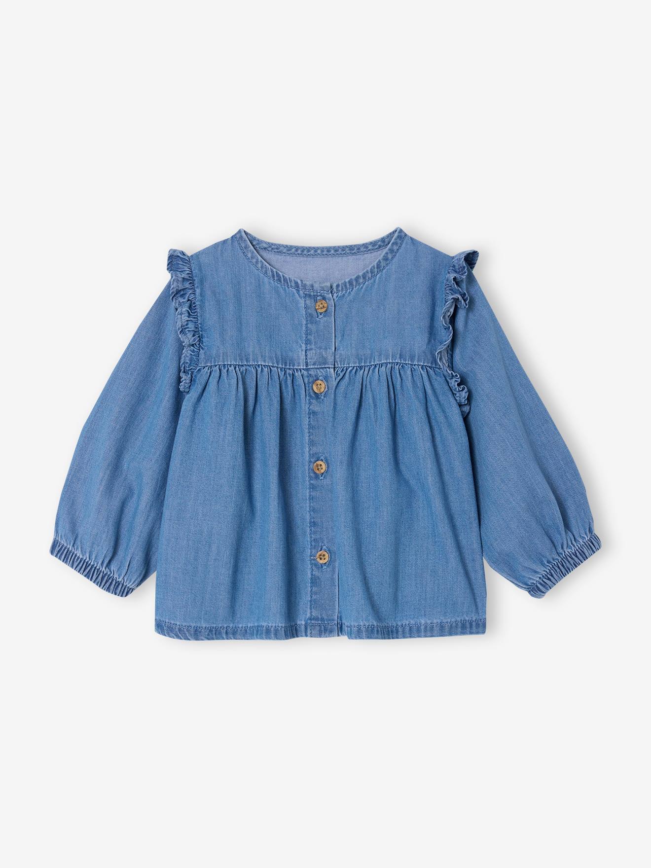 Chemise bébé en denim stone