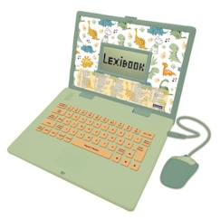 Jouet-Lexibook - Ordinateur éducatif bilingue Dinosaure - 124 activités (EN/FR)