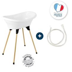 Puériculture-Kit baignoire VASCO Blanc Muguet : baignoire + pieds + tuyau de vidange - THERMOBABY